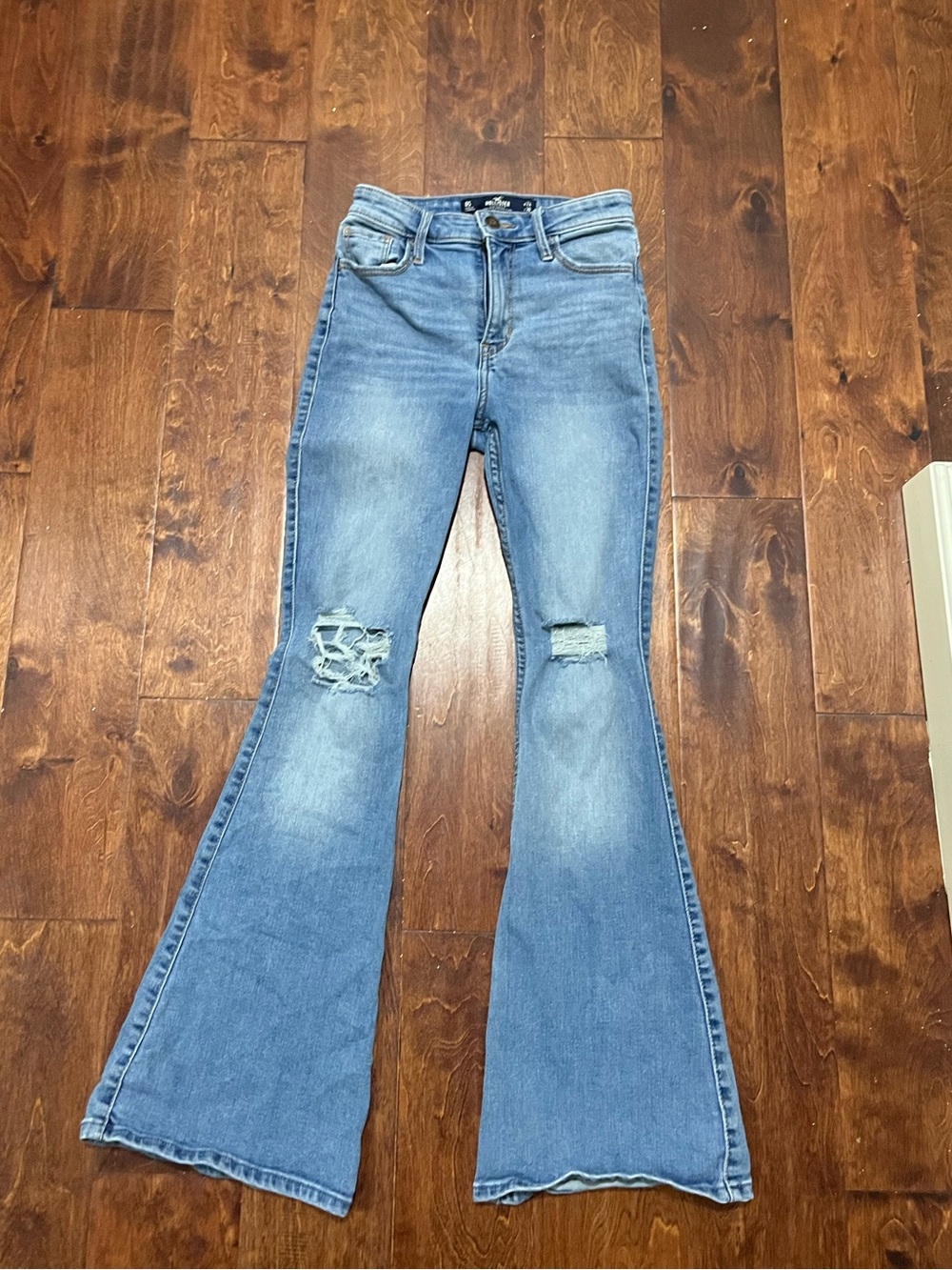 Hollister Light Blue Distressed Flare Jeans
